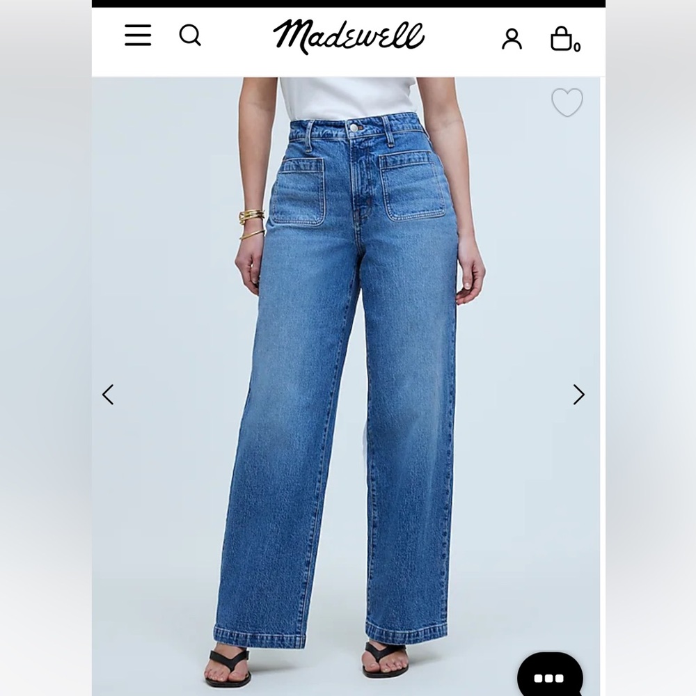 Madewell Emmett Wide-Leg Patch Pocket Jean, Sz 27